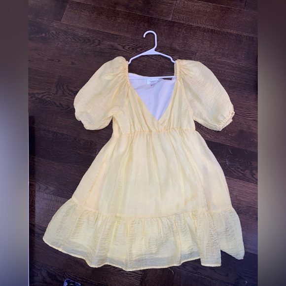 Yellow Babydoll Mini Dress from Lavendar Brown - Picture 2 of 3